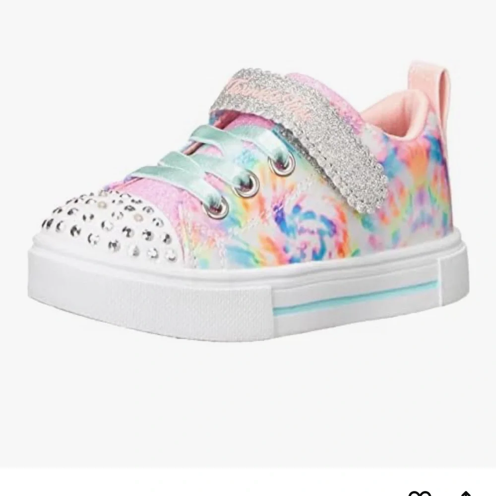 NEW Skechers Twinkle Toes Spark Stormy Brights Slip on Light up Sneakers Size 11 - Picture 2 of 14